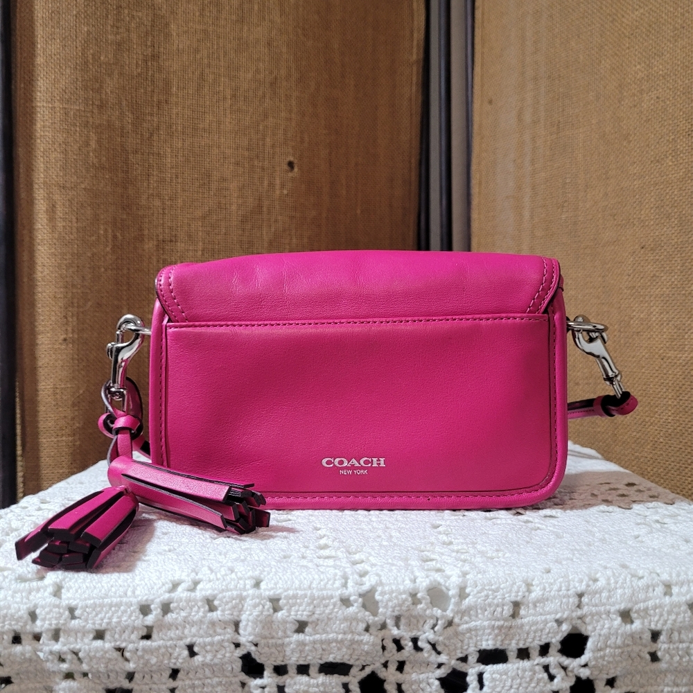 Coach Legacy 19914 Pink Leather Penny Crossbody Bag with Tassel and Handtag - Picture 5 of 13